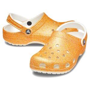 Size 7 in women's Orange Sorbet Glitter Crocs